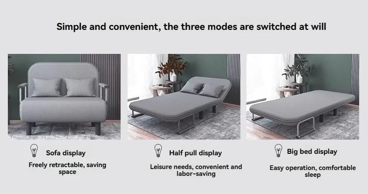 Modern folding sofa bed apartment small apartment simple single and double folding sofa with armrest