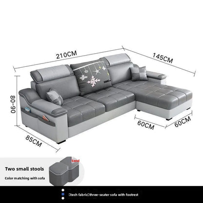 Fully Furnished Living Room Modern Fabric Sofa 3-Seater Removable Washable Cotton Linen Apartment Size