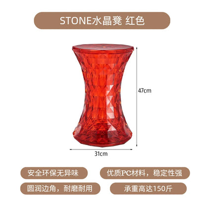 Nordic creative crystal stool Nordic simple color transparent bathroom home shoe changing  creative ins low
