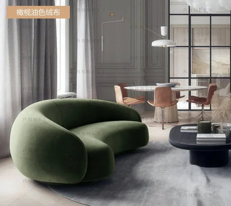 Lounge Curved Living Room Sofas Modern Luxury Nordic Sofas Floor Sofas Air Cloud Curved Designer Relaxing Wood Divano Furniture