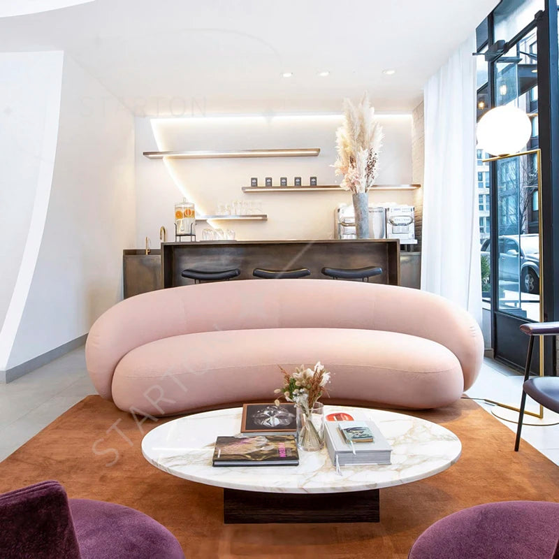 Semicircle Curved Sectional Sofa Living Room Modern Velvet Boucle Fabric Julep Sofa