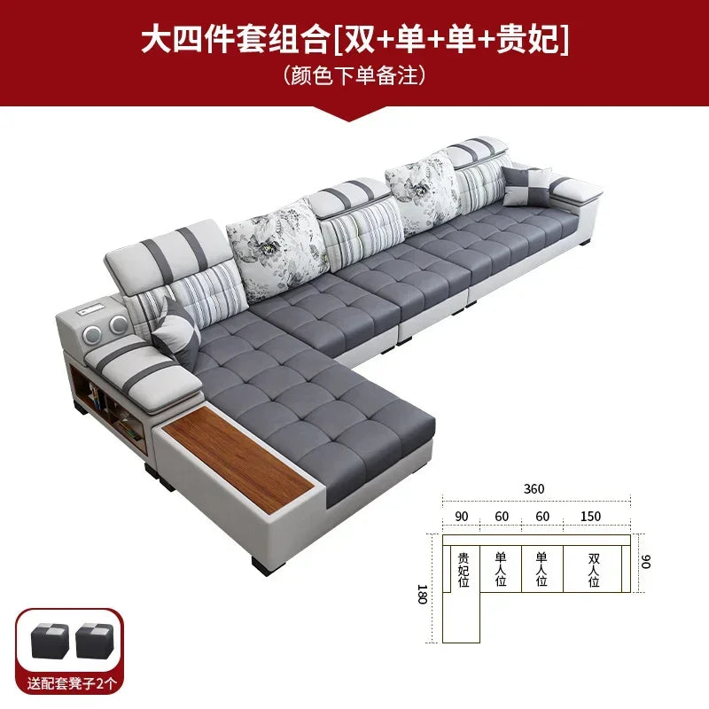 Luxury Technology Cloth Sofa Living Room Furniture Modern Cloakroom Bedroom Sofa Combination Nordic Apartment Sofa Set