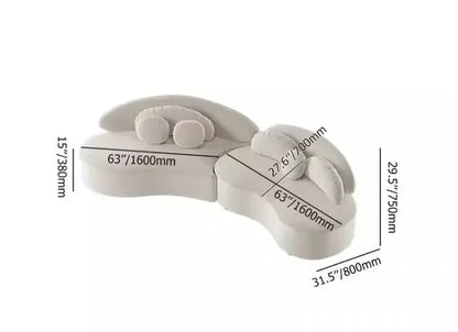 2003    Nordic light luxury curved sofa designer living room fabric sofa creative combination