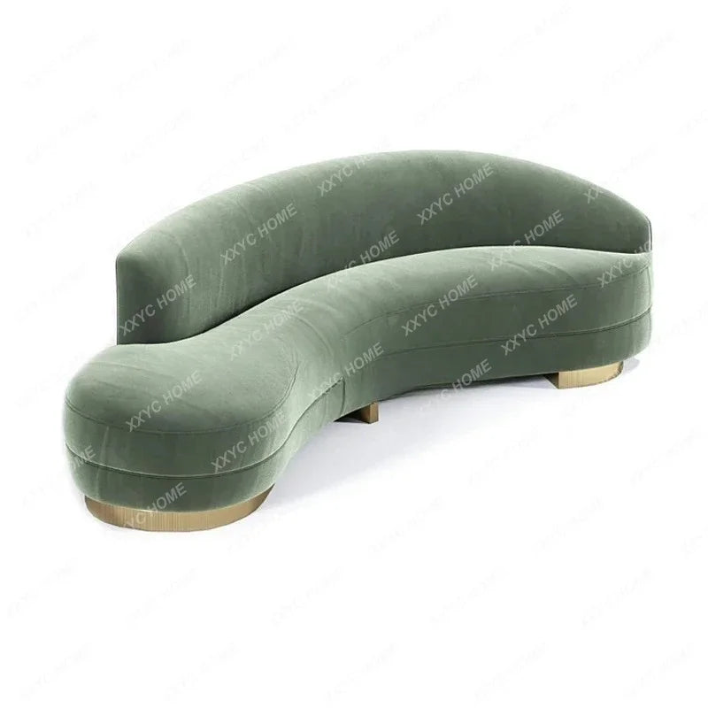 Spot original designer Italian light luxury modern semi-circular curved velvet special-shaped sofa