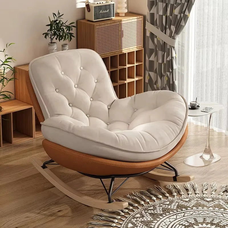 Lazy Sofa Rocking Chair Bedroom Lounge Chair Carefree Adult Living Room Single Balcony Leisure Rocking Chair Recliner Chairs