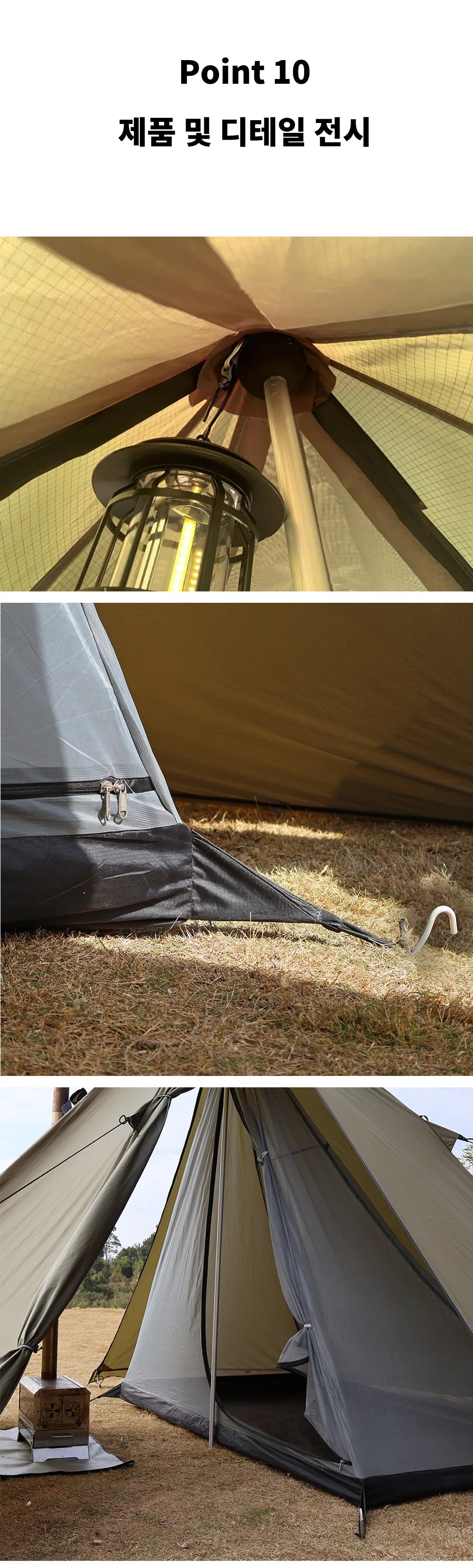 4 Season Hot Tent with Stove Jack Winter Teepee Tent Waterproof Camping Tipi Tent for 2 3 4 Person Outdoor Bushcraft Hiking