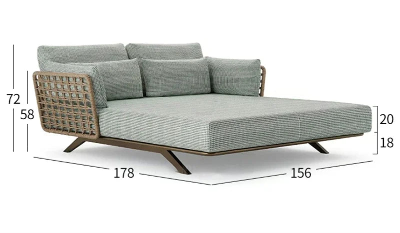 Nordic Designer Outdoor Garden Sofas Villa Leisure Area Lazy Sofa Home Balcony Sofa Chair Combination Luxury Outdoor Furniture L