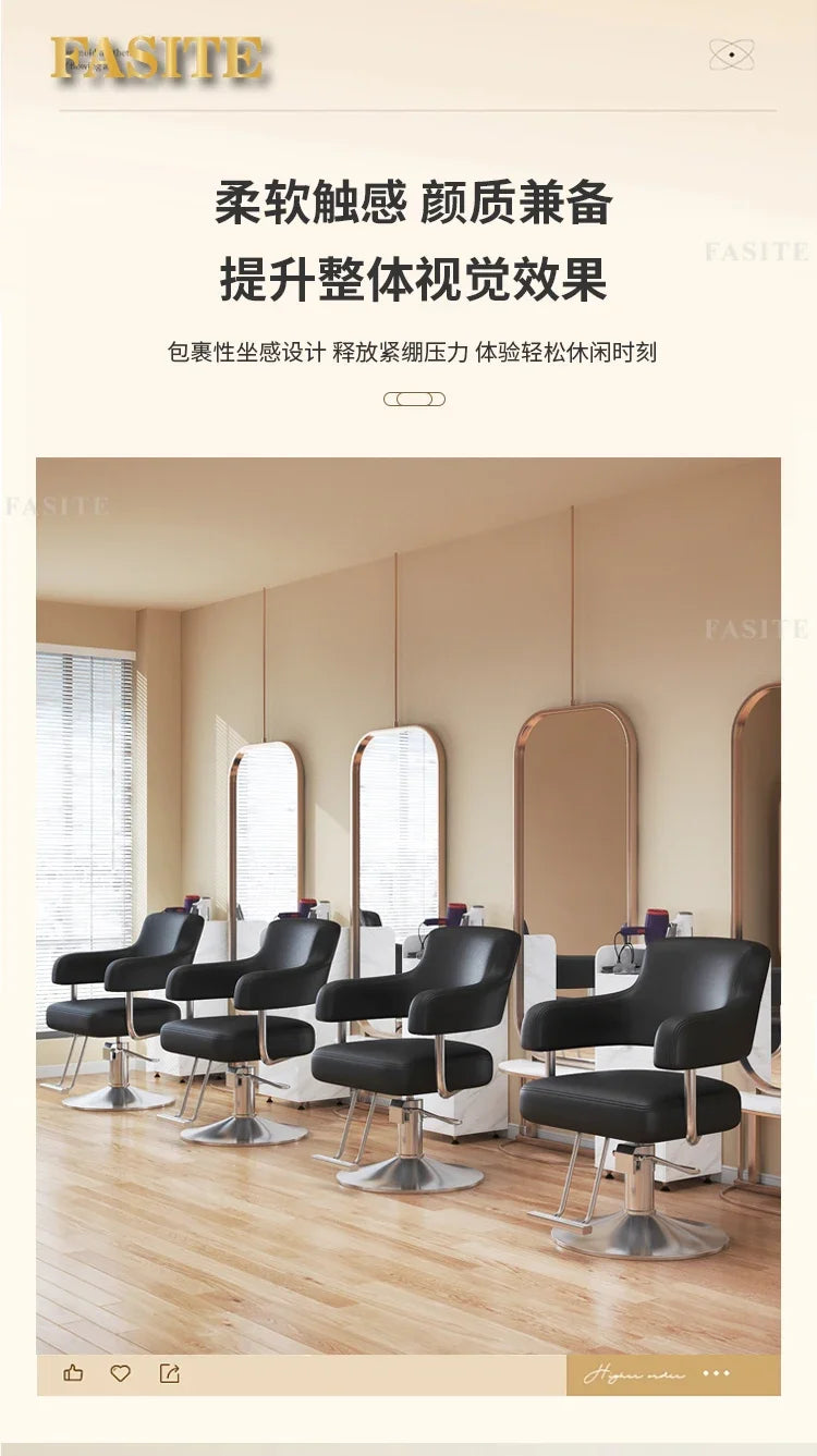 Portable Barbershop Salon Chair Luxury Beauty Gold Hairdressing Salon Chair Barber Swivel Silla Furniture