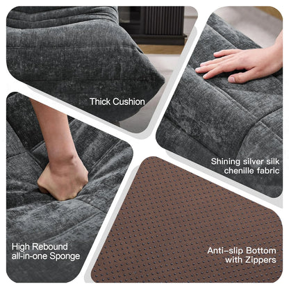 Adult-sized, super-large bean bag chair  with memory foam filling, faux fur-like casual chair, ergonomic design, new model cater