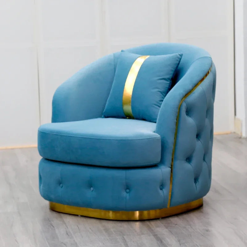 -Luxury Gold Legs Stainless Steel Blue Button Tufted Velvet Chesterfield Sofa Set 3 2 Seater SofaLiving Room Couch Set Furniture