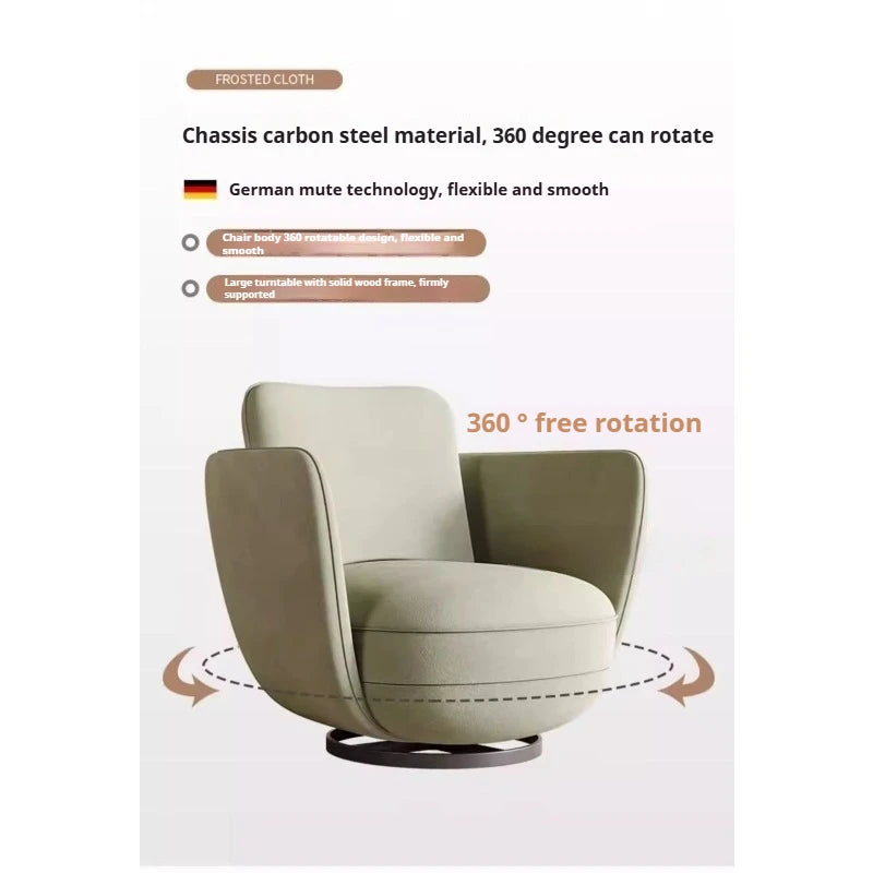 Modern Barrel Swivel Chair 360 Chenille Fabric Accent Chair Upholstered Lounge Chair for Living Room Bedroom Office Waiting Room