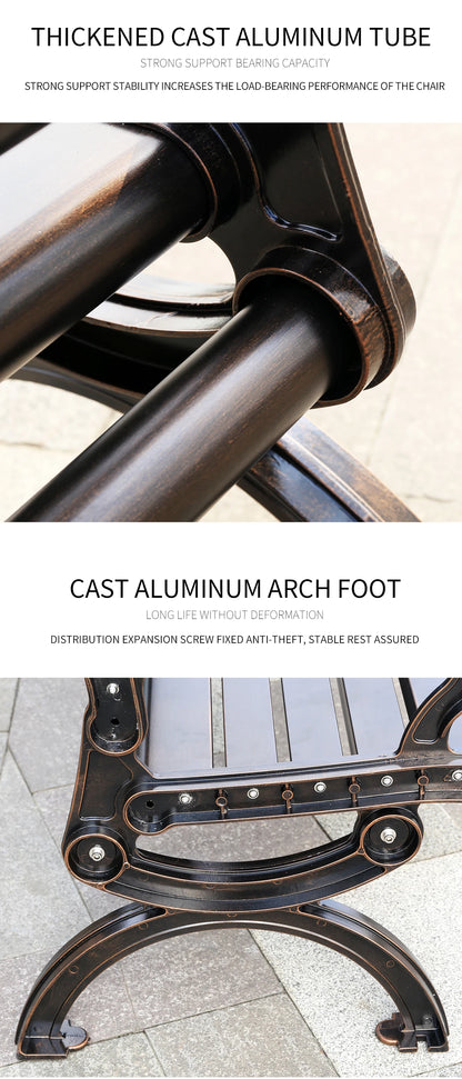 Factory Wholesale Street Park Bench Customized Metal Garden Bus Stops Bench Cast Aluminum Patio Garden Outdoor Bench