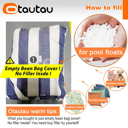 OTAUTAU Outdoor Bean Bag Cover Beach Swim Pool Lounger SF464【No Filler Inside! You Need To Buy Filler By Yourself !】
