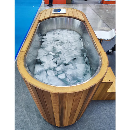 z Factory Outdoor Wooden Ice Bath Cold Plunge Stainless Steel Liner Cold Soaking Sport Recovery