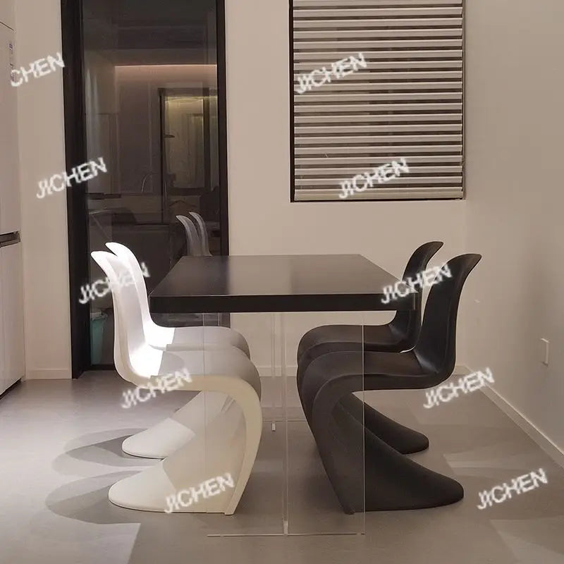 Plastic chair Nordic creative simple transparent plastic back chair chair stool