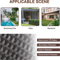 Outdoor Black PE Wicker Patio Sectional Sofa Set - All-Weather Couch Seating