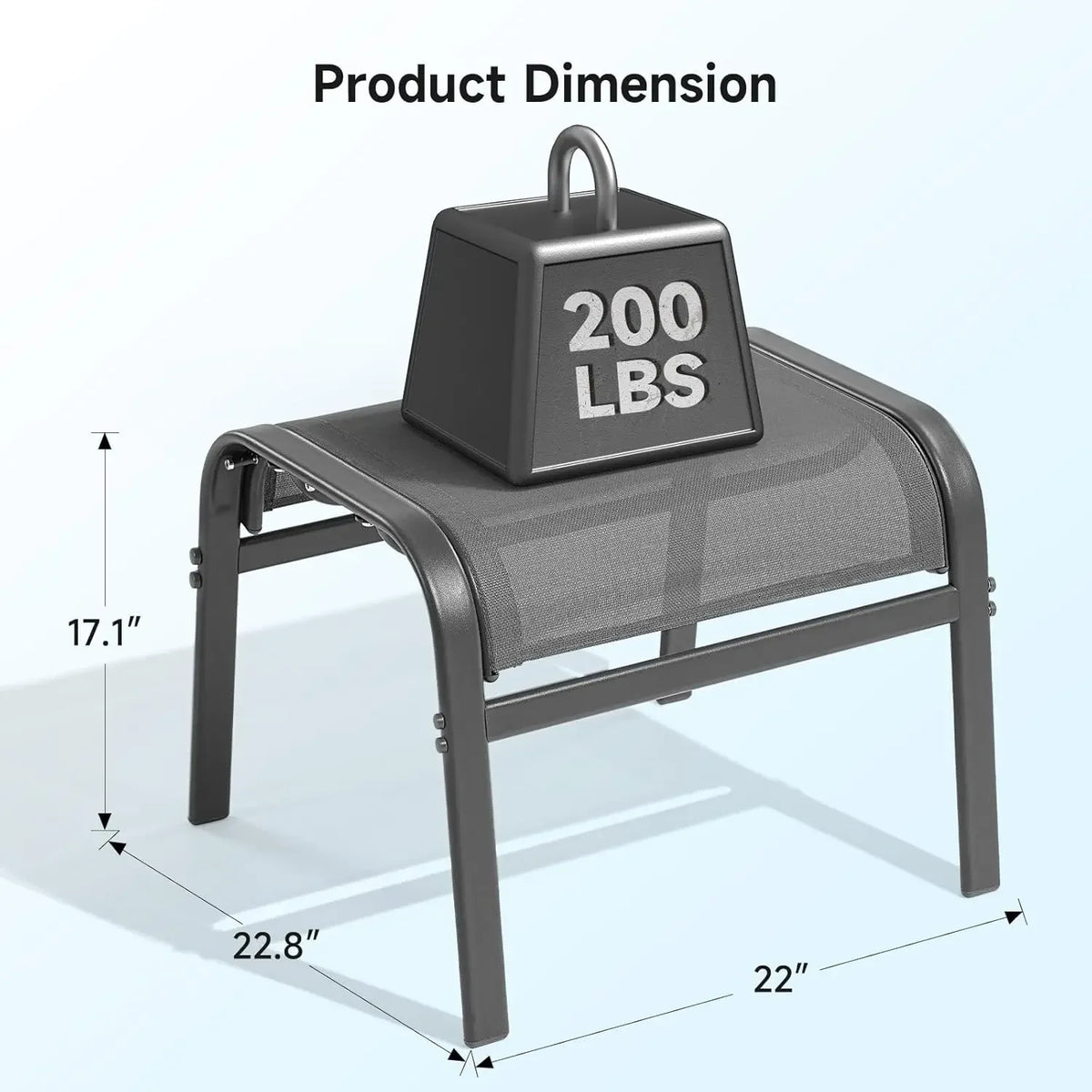 [Best Seller, Limited Stock!]Outdoor Ottoman Set of 2, All Weather Foot Stool with Supportive Textliene and Metal Frame, Stackab