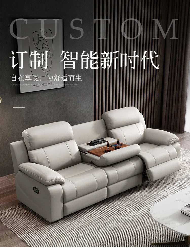 Designer Luxury Modern Sofa Genuine Leather Electric Italian Recliner Sofa Lounge Loveseat Divani Da Soggiorno Home Furniture