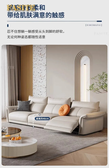 Leather sofa, electric living room, home theater sofa, modern function, adjustable leg support, one layer cowhide sofa