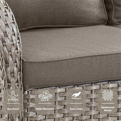 Belord Outdoor Glider Bench Patio Loveseat 500 Lbs Weight Capacity 2 Seater Wicker Sofa Small Porch Glider Furniture All Weathe