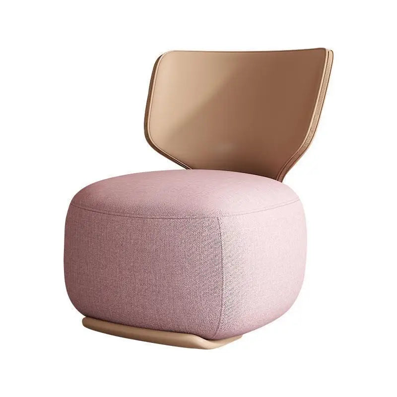 Log sofa chair Nordic living room single chair Fabric low stool Balcony casual back chair