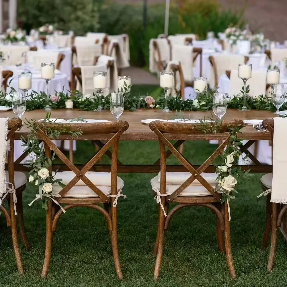 Outdoor Pine Wood Antique Color Folding Farm Dinning Table for Wedding
