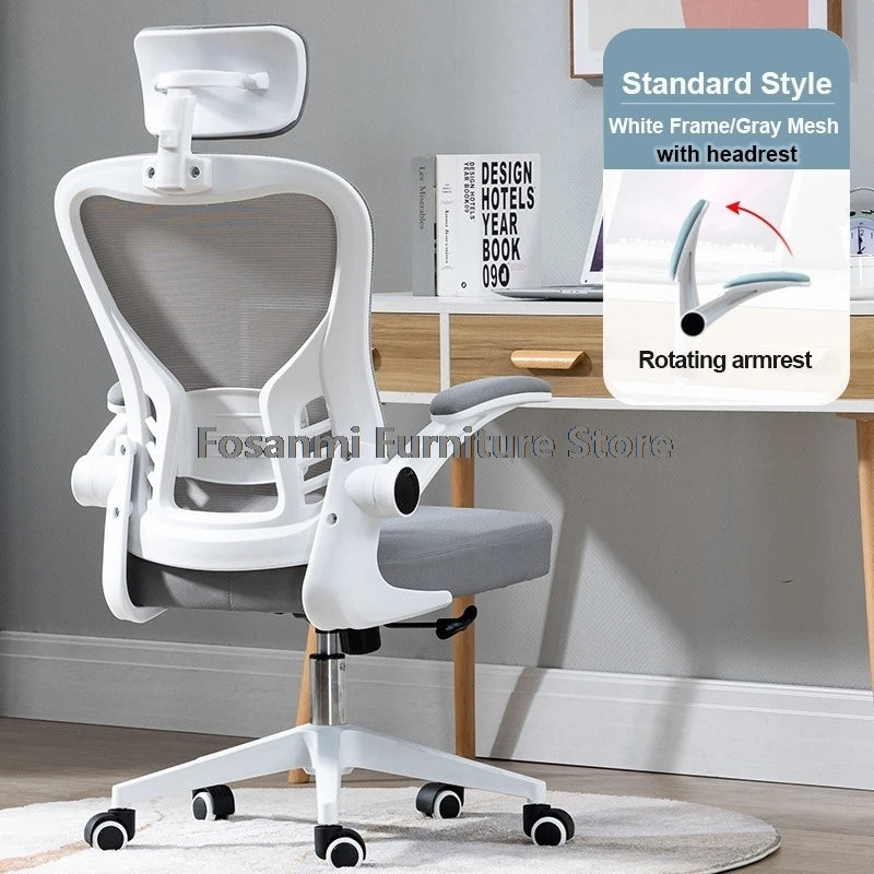 Adjustable Lumbar Support Home Desk Chairs with Armrests Students Study Computer Chair Office Mesh Swivel Chair with wheels