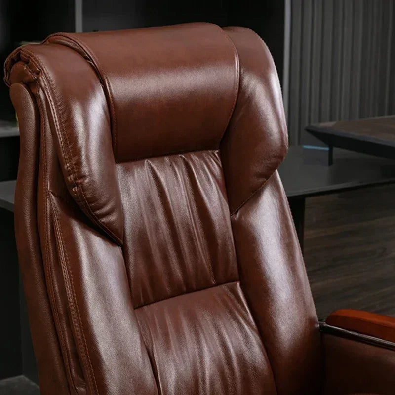 Retro Executive Leather Chair Armchairs Editor Choises Fashion Aluminium Office Chair Working Relax Silla Escritorio
