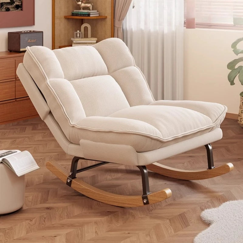 Nordic Office Recliner Chair Fluffy Lounger Comfortable Floor Recliner Chair Bedroom Rocking Chaise Lounge Hotel Furniture