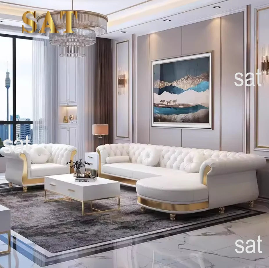 #*s for Medieval Style Upholstered Sponge Filled Modular Sectional Sofa L-Shape Living Room Bed with Wood Legs Home Decor