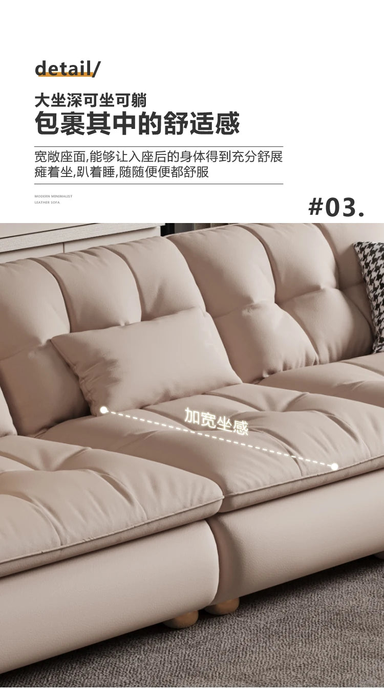 Aesthetic Classic Living Room Sofas White Real Leather Luxury Soft Sofa Lounge Lazy Modern Woonkamerbanken Furniture For Home
