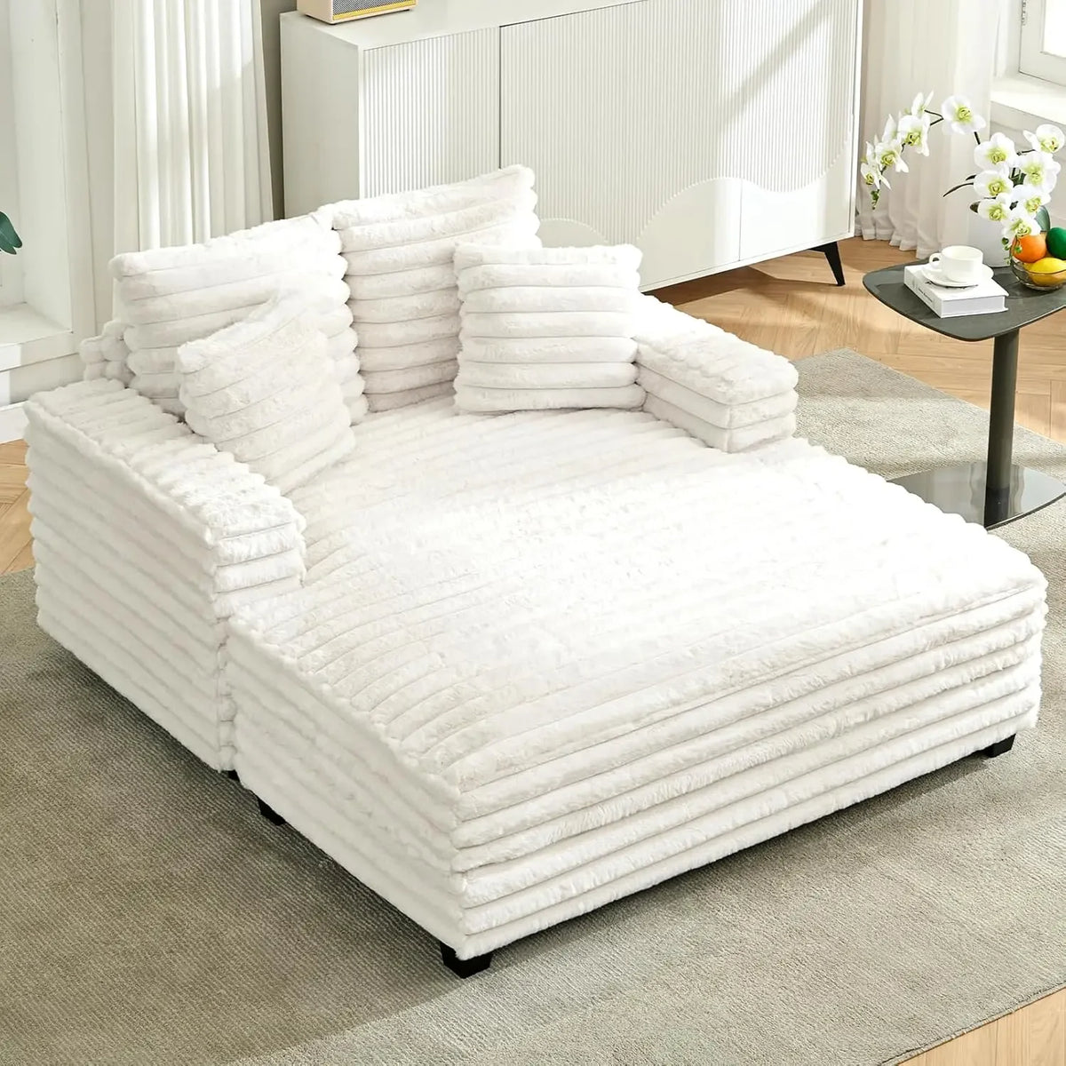 Nordic Sofabed Vacuum Compression Sofa Bed Modern Simple Lazy Sofa Bed  Thick Strip Velvet Large Sofa Bed Living Room Furniture