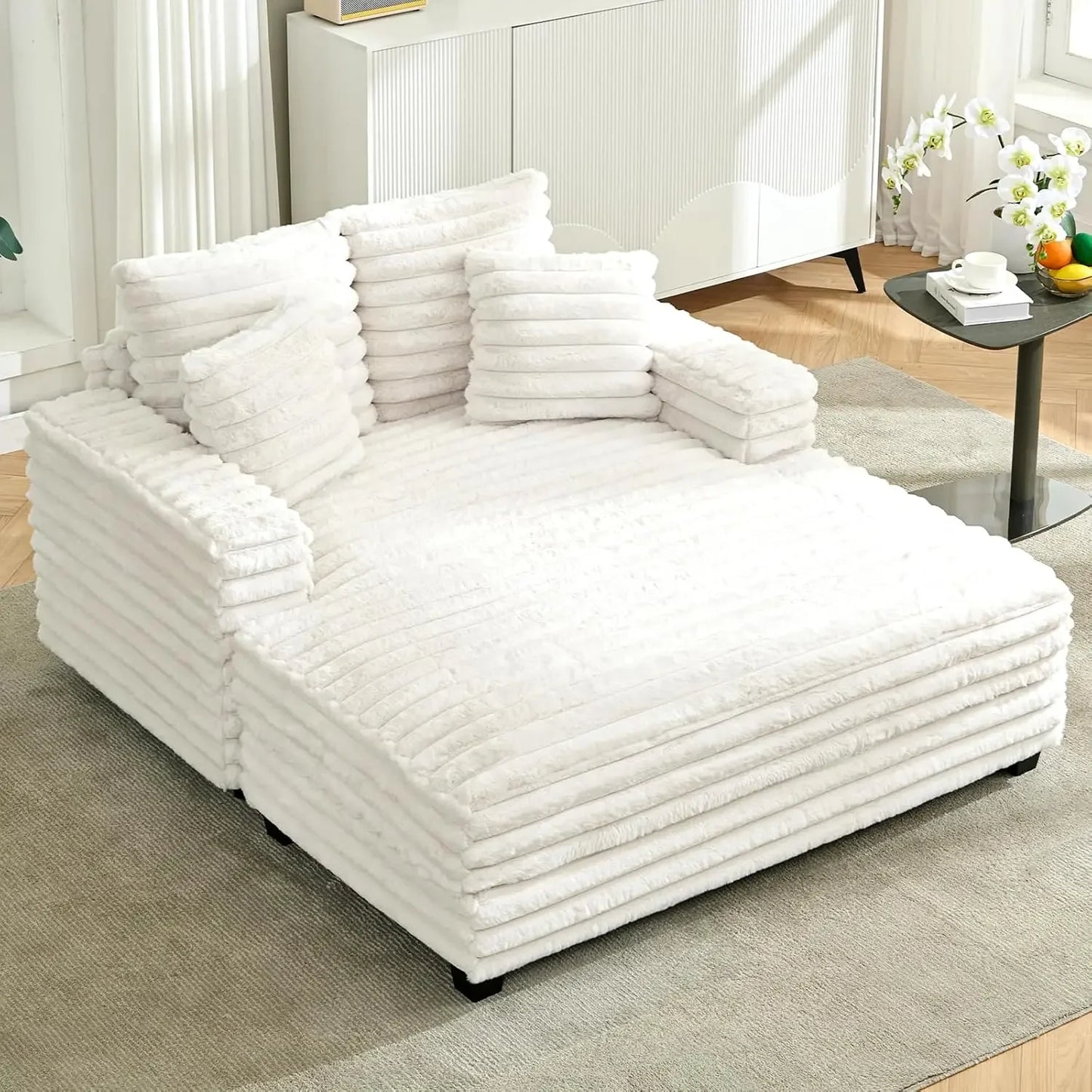 Nordic Sofabed Vacuum Compression Sofa Bed Modern Simple Lazy Sofa Bed  Thick Strip Velvet Large Sofa Bed Living Room Furniture