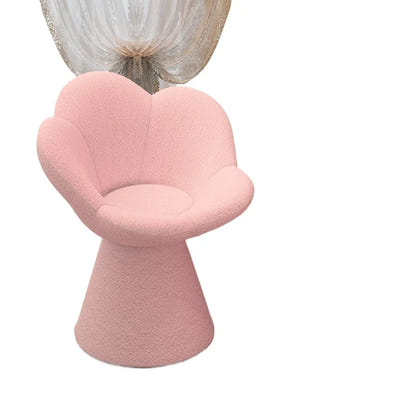 Creative Petals Vanity Stool Creamy Makeup Chair for Girl Modern Nail Salon Seat with Backrest Girly Aesthetic Bedroom Furniture