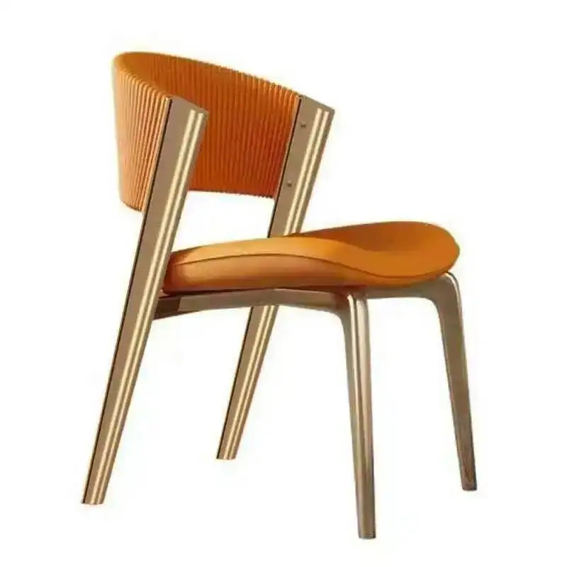 Ergonomic Furniture Modern Vip Restaurant Luxury Designer Dining Italian Chair Chairs Nail Gold Comedor Kitchen Legs Leather