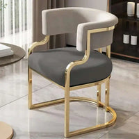 Luxury golden Dining Chairs wrought Iron Backrest Armchair Kitchen Modern Dining Room Furniture Home Bedroom Salon Makeup Chair