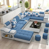 Removable and Washable Latex Free Wash Technology Fabric Sofa Combination Simple Living Room, Living Room Furniture