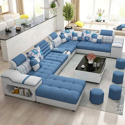 Removable and Washable Latex Free Wash Technology Fabric Sofa Combination Simple Living Room, Living Room Furniture
