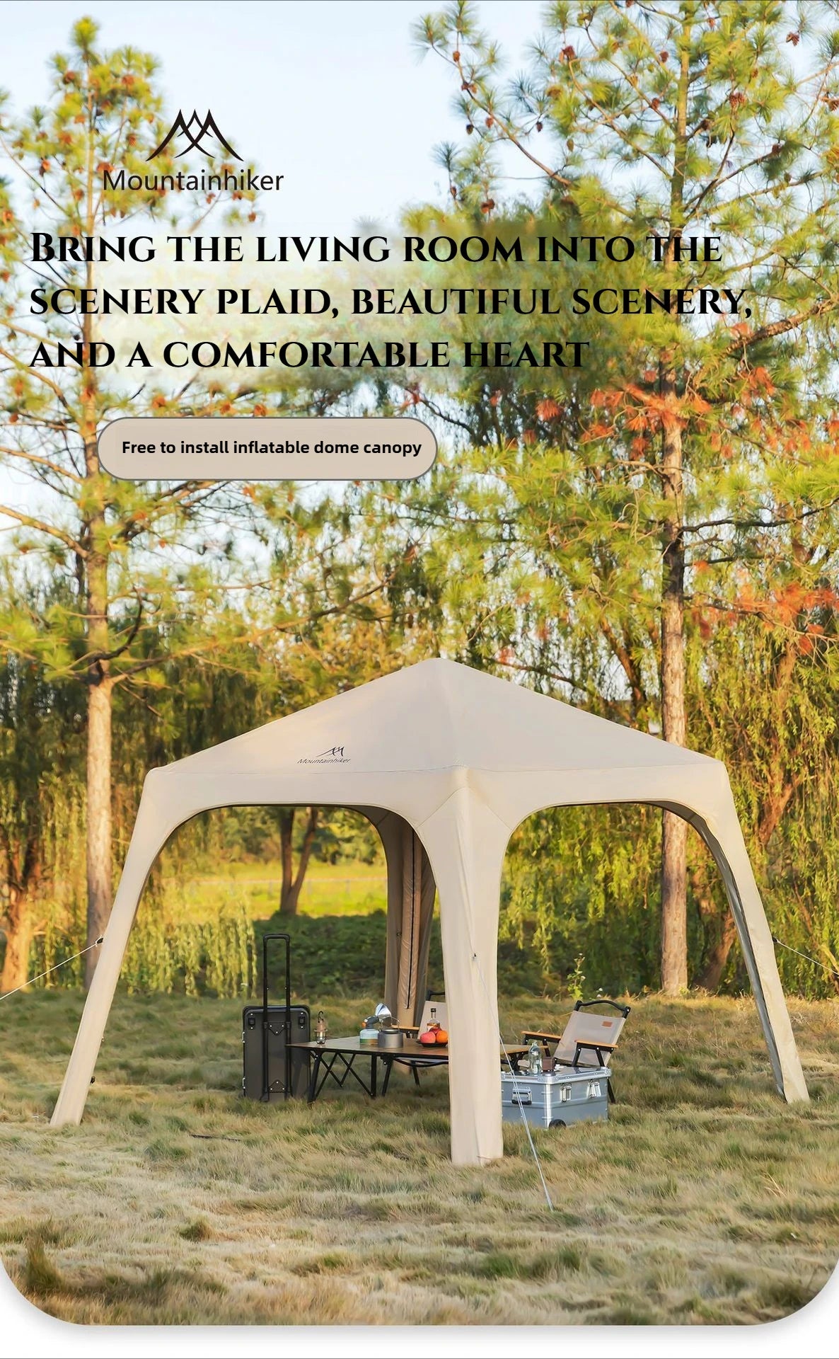 MOUNDAINHIKERInflatable Dome Outdoor Camping Waterproof Portable Tent Multiple People Large Capacity Park Sunscreen and Sunshade