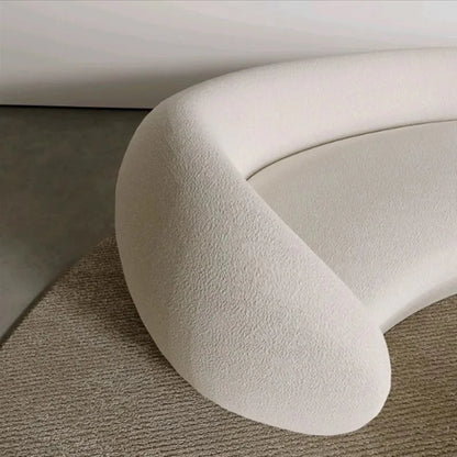 MODULAR Designer Curve Sofa Set Teddy Fabric Reclining Rectangle Couch for Hotel Lobby Living Room Furniture