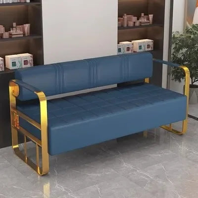 Same light luxury lounge chair, hair salon, nail salon, light luxury stainless steel sofa , lounge area