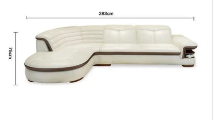 Contemporary Modern Leather Living Room Sectional Sofas Set 7 Seater Corner L Shaped Sofa Couch Bed Longue Indoor Furniture