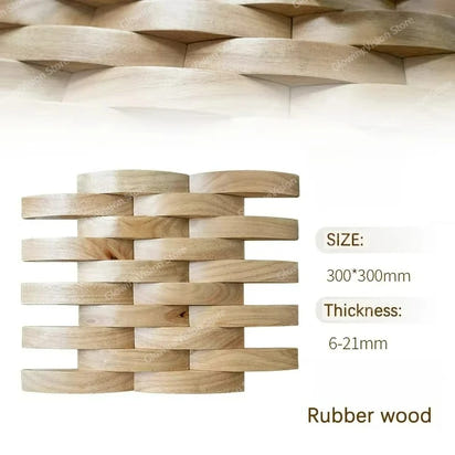 3D Mosaic Wall Panel Black Walnut Solid Wood Light Luxury Simple Acoustic Diffuser Background Wall Decoration Wall Stickers