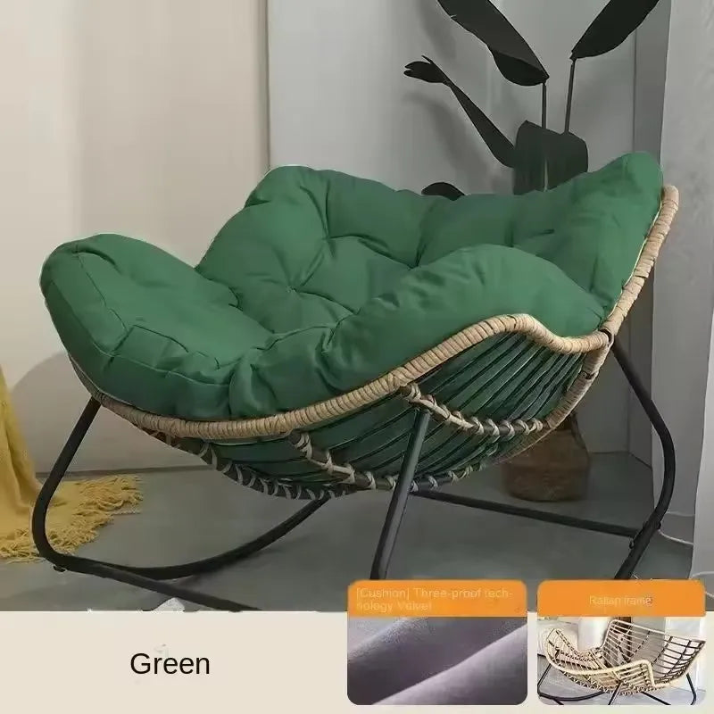 Rocking Chair Rattan Chair Nap Sleeping Recliner Adult Balcony Leisure Lazy Sofa Living Room Single Sofa Outdoor Sofa Chair