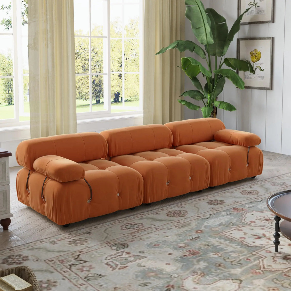 Living Room Furniture Mario Bellini Modern Nordic L Shape 3 4 5 6 7 Seater White Velvet Modular Sectional Sofa Couch Set