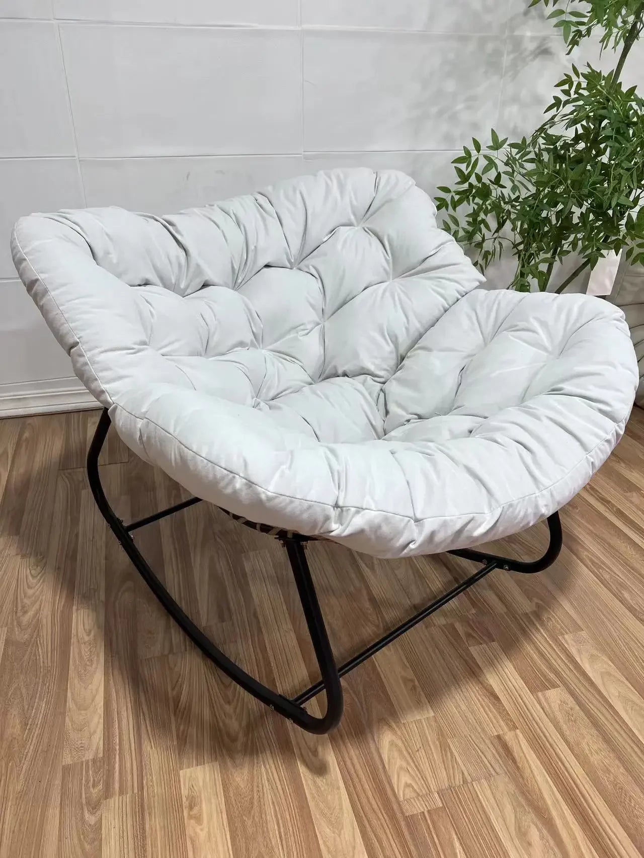 Metal Rocking Chair Adult Reclining Chair Balcon Home Single Leisure Chairs Living Room Red Sofa Chair Lazy Recliner