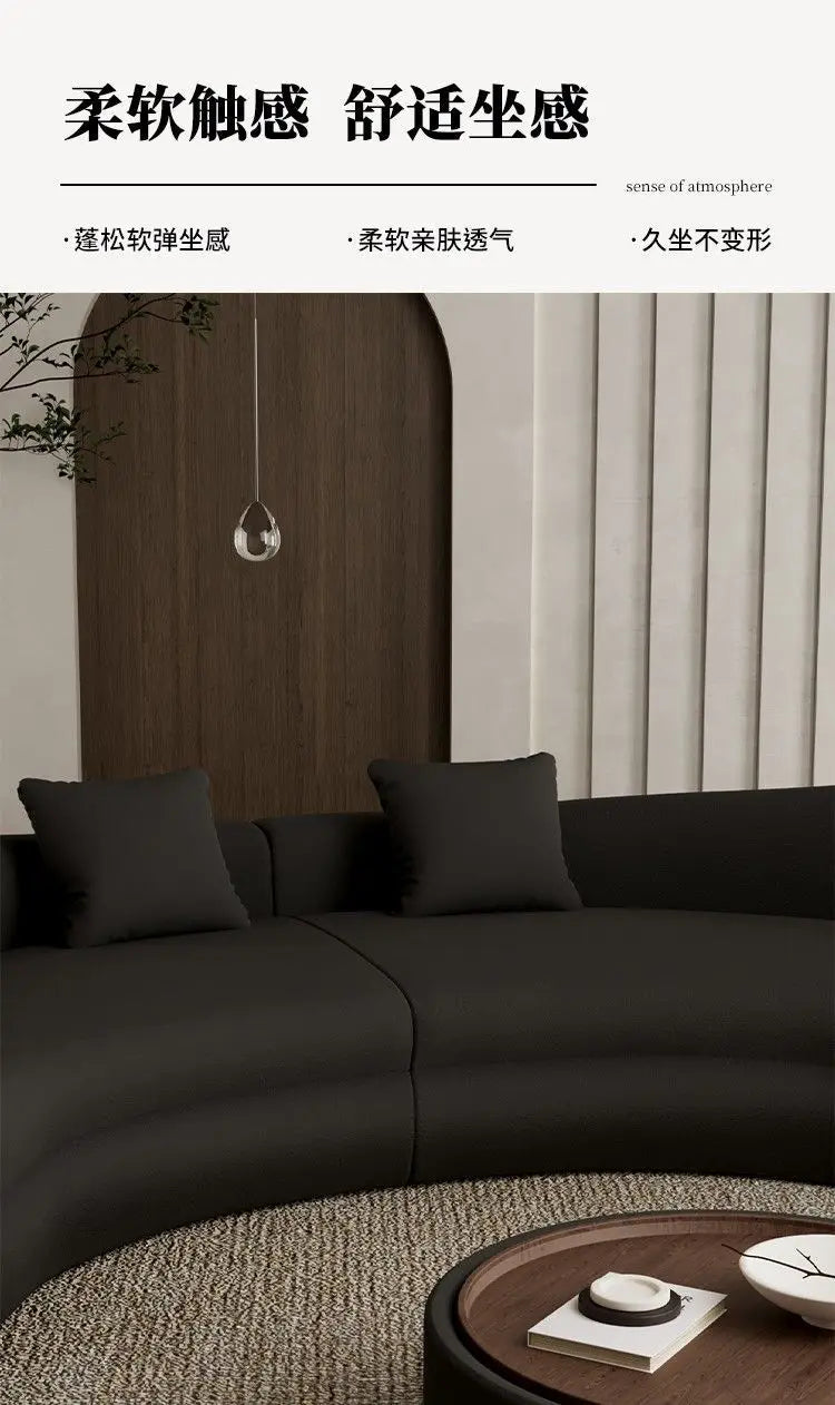 Italian living room small apartment special-shaped designer reception curved sofa