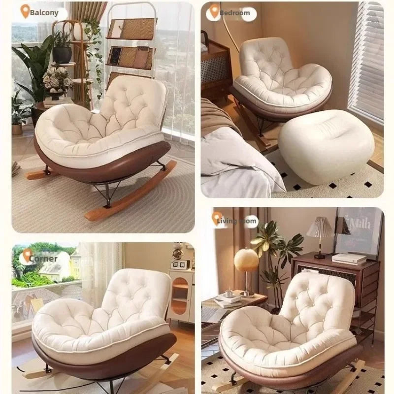 Simple Penguin Rocking Chair,Balcony Sofa,Home Leisure Chair,Living Room Honeycomb Lazy Leisure Rocking Chair Recliner Chairs