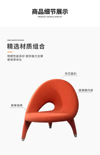 Italian Minimalist Creative Single Fabric Sofa Modern Light Luxury Home Living Room Bedroom Wingback Chair