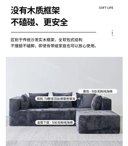 AR Home Furniture Living Room Fabric Compressed Sofa Lounge Daybed L Shape Bedroom Sofa Bed Couch Recliner Divano Da Soggiorno